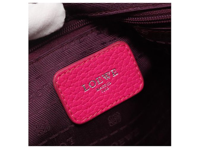 Borsa a Spalla LOEWE in Pelle Rosa Argento Autentica 138559 - vista 17