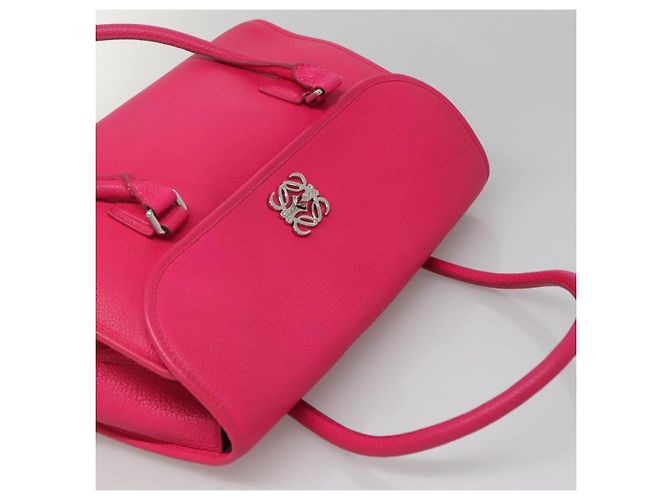 Borsa a Spalla LOEWE in Pelle Rosa Argento Autentica 138559 - vista 6