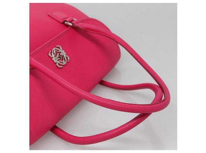 Borsa a Spalla LOEWE in Pelle Rosa Argento Autentica 138559 - vista 7