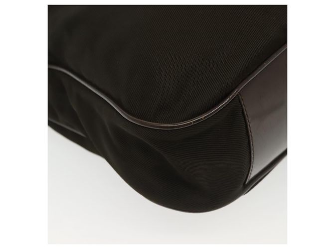 Borsa a mano in nylon Gucci Bamboo 2 vie marrone argento 001 2113 1577 Auth ep9917 - vista 16