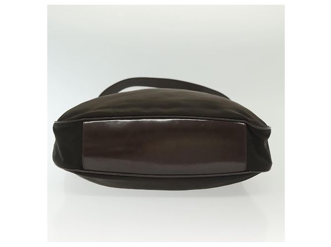 Borsa a mano in nylon Gucci Bamboo 2 vie marrone argento 001 2113 1577 Auth ep9917 - vista 6