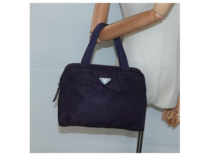 PRADA Borsa a mano in nylon viola argento Auth ki5886 Porpora - vista 22