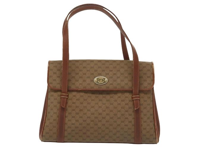 Gucci Borsa a mano Micro GG Supreme in PVC beige e oro 000 46 4857 Auth th6300 D'oro - vista 13