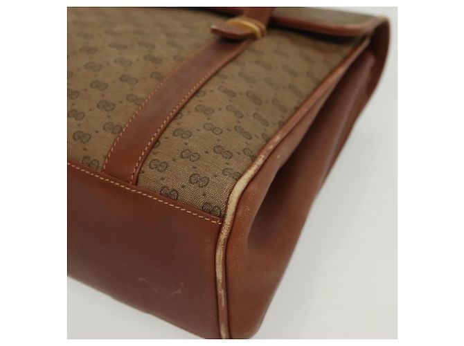 Gucci Borsa a mano Micro GG Supreme in PVC beige e oro 000 46 4857 Auth th6300 D'oro - vista 14