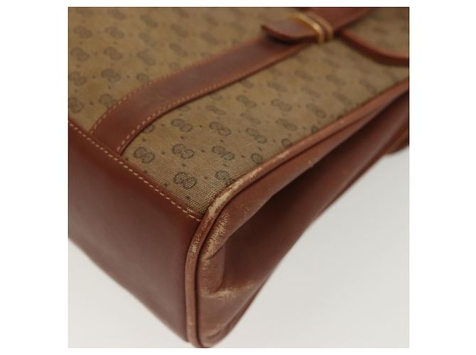 Gucci Borsa a mano Micro GG Supreme in PVC beige e oro 000 46 4857 Auth th6300 D'oro - vista 16