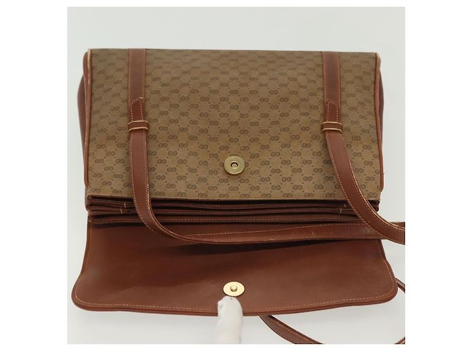 Gucci Borsa a mano Micro GG Supreme in PVC beige e oro 000 46 4857 Auth th6300 D'oro - vista 18