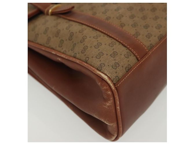 Gucci Borsa a mano Micro GG Supreme in PVC beige e oro 000 46 4857 Auth th6300 D'oro - vista 9