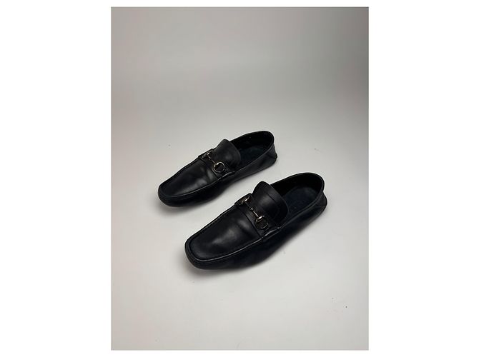 Mocassini in pelle Horsebit vintage Gucci neri EU41 per uomo Nero - vista 2