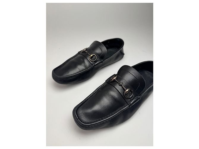 Mocassini in pelle Horsebit vintage Gucci neri EU41 per uomo Nero - vista 5