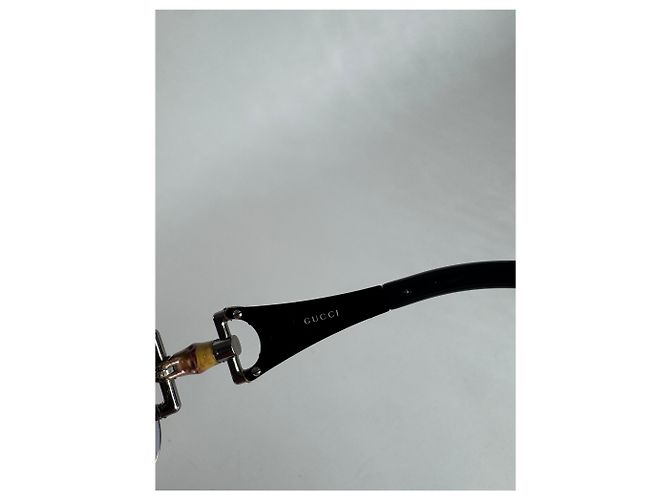 Bamboo Occhiali da sole Gucci Vintage in bambù Nero - vista 11
