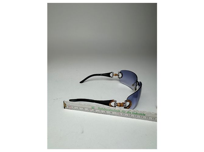 Bamboo Occhiali da sole Gucci Vintage in bambù Nero - vista 9