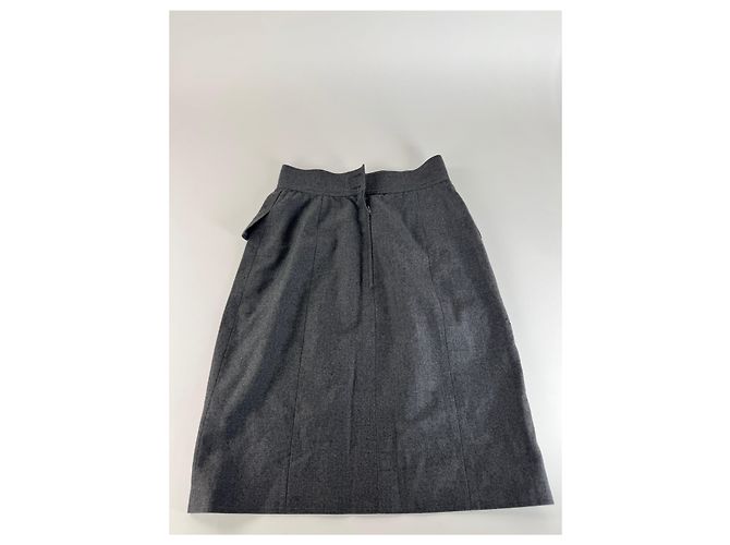 Vintage Chanel Wollrock grau 36/S Anthrazitgrau - Ansicht 11