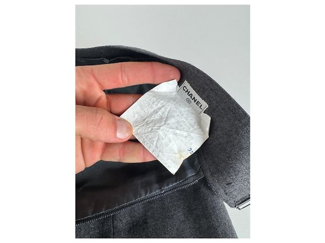 Vintage Chanel Wollrock grau 36/S Anthrazitgrau - Ansicht 13