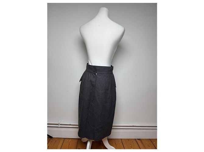 Vintage Chanel Wollrock grau 36/S Anthrazitgrau - Ansicht 3