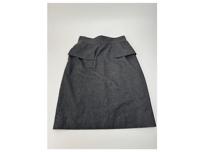 Vintage Chanel Wollrock grau 36/S Anthrazitgrau - Ansicht 4