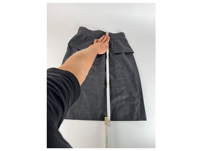 Vintage Chanel Wollrock grau 36/S Anthrazitgrau - Ansicht 8