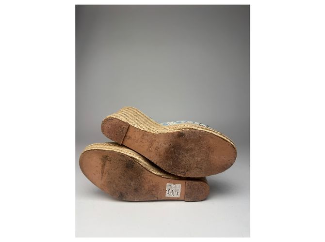 Céline Décolleté vintage Celine Paris monogramma blu beige EU36 - vista 11