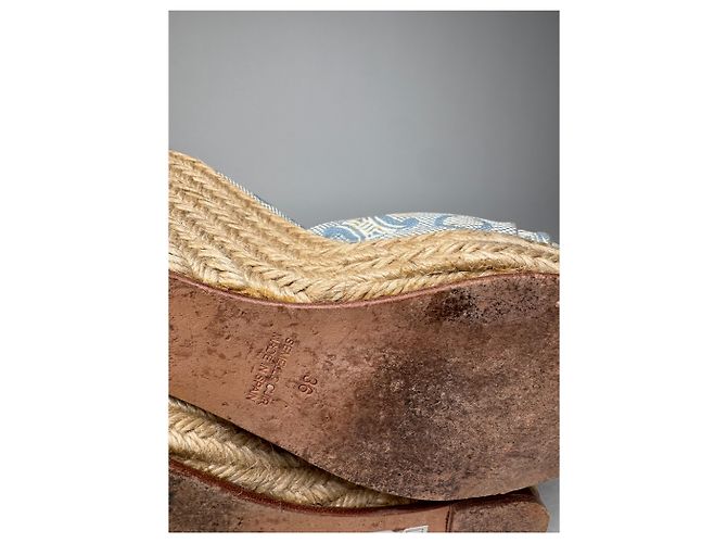 Céline Décolleté vintage Celine Paris monogramma blu beige EU36 - vista 12
