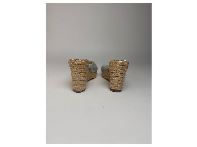 Céline Décolleté vintage Celine Paris monogramma blu beige EU36 - vista 8