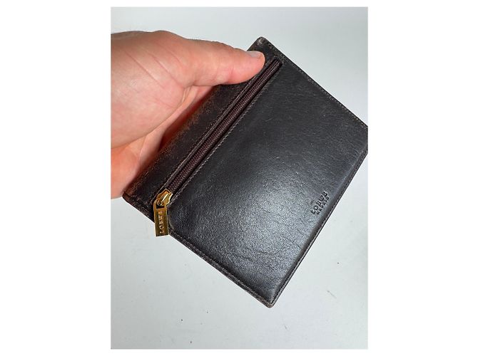Vintage Loewe Suede / leather Card Holder Brown - view 5