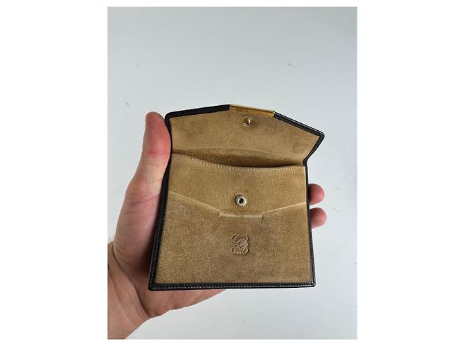 Vintage Loewe Suede / leather Card Holder Brown - view 8
