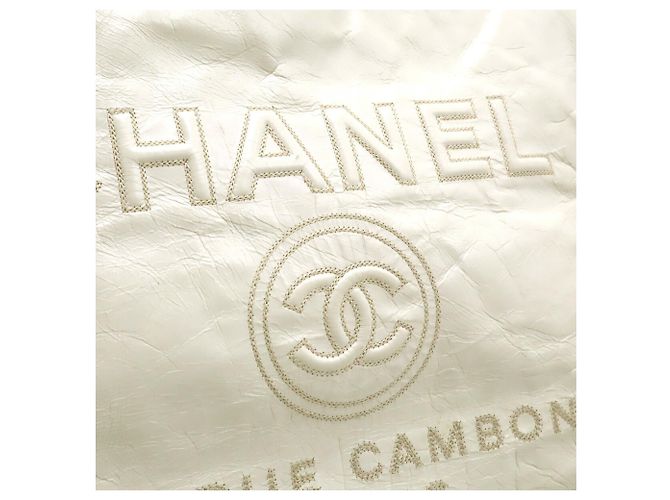 Chanel Deauville Medium Tote MM Schultertasche Weiß - Ansicht 8