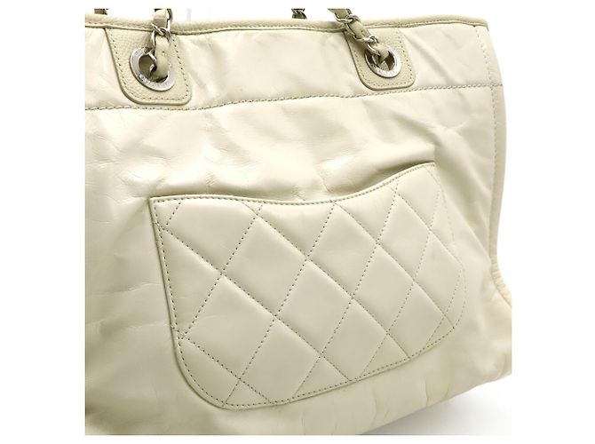 Chanel Deauville Medium Tote MM Schultertasche Weiß - Ansicht 9