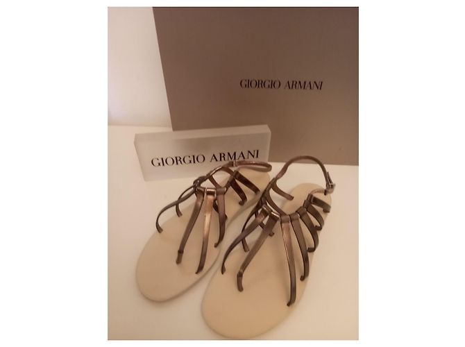 Giorgio Armani Ledersandalen bronze Größe 38 - Ansicht 11