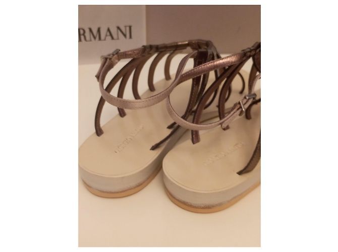 Giorgio Armani Ledersandalen bronze Größe 38 - Ansicht 2