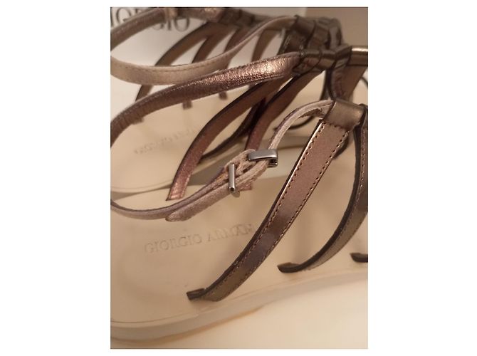 Giorgio Armani Ledersandalen bronze Größe 38 - Ansicht 6