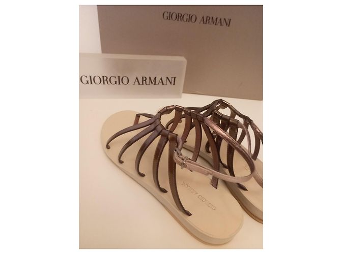 Giorgio Armani Ledersandalen bronze Größe 38 - Ansicht 8