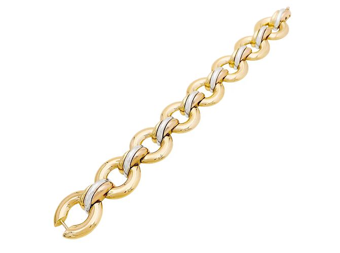 Bracelete Cartier, "Laços Cruzados Trinity", 3 ouros. - vista 2