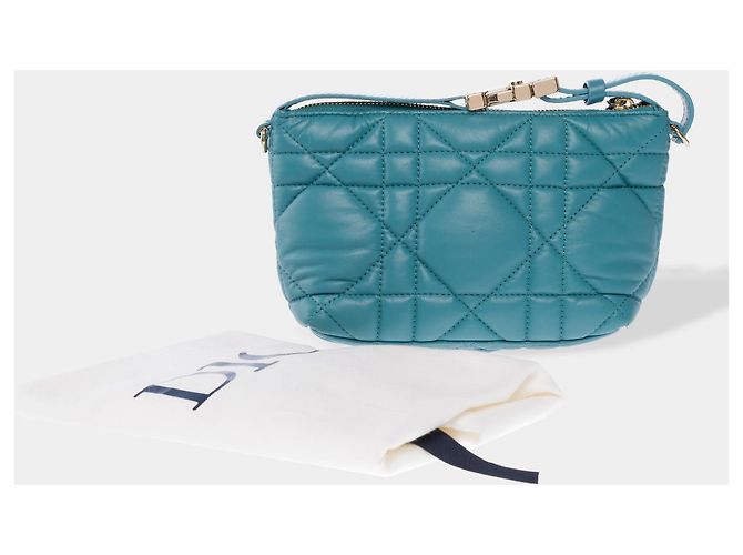 Cannage Borsa DIOR Nomad DiorTravel in Pelle Blu - 102701 - vista 2