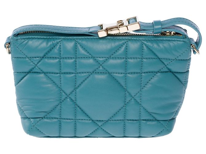 Cannage Borsa DIOR Nomad DiorTravel in Pelle Blu - 102701 - vista 3