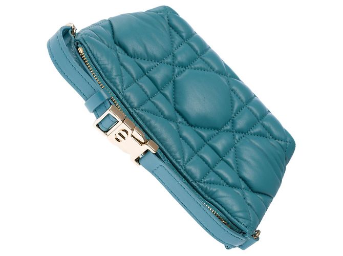 Cannage Borsa DIOR Nomad DiorTravel in Pelle Blu - 102701 - vista 9