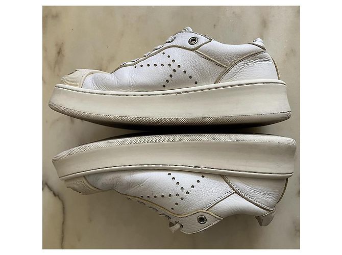 Sneakers Kenzo Hoops Low-Top Steel Toe in pelle bianca - vista 5