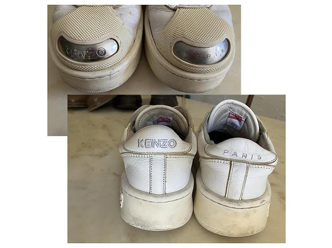 Sneakers Kenzo Hoops Low-Top Steel Toe in pelle bianca - vista 6