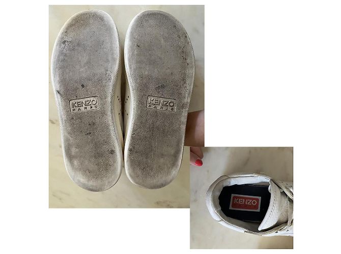 Sneakers Kenzo Hoops Low-Top Steel Toe in pelle bianca - vista 7