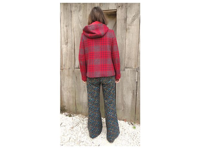 Maje Red Wool Short Coat Size 36 - view 2