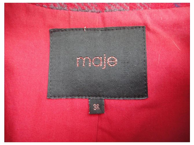 Maje Red Wool Short Coat Size 36 - view 3