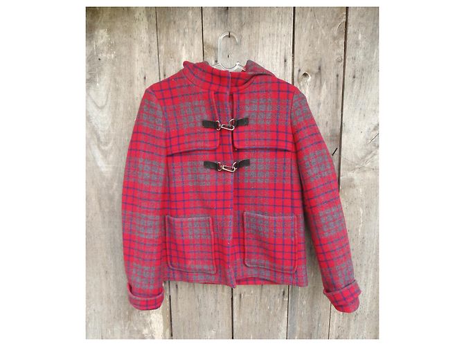 Maje Red Wool Short Coat Size 36 - view 4