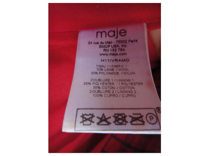 Maje Red Wool Short Coat Size 36 - view 6