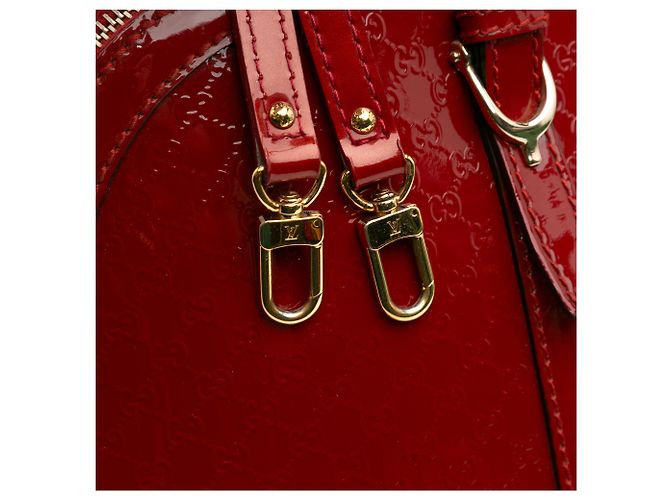 Gucci Rote große Microguccissima Lacktasche mit Kuppelgriff - Ansicht 10