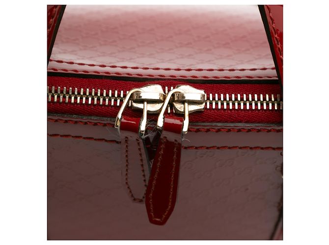 Gucci Rote große Microguccissima Lacktasche mit Kuppelgriff - Ansicht 11