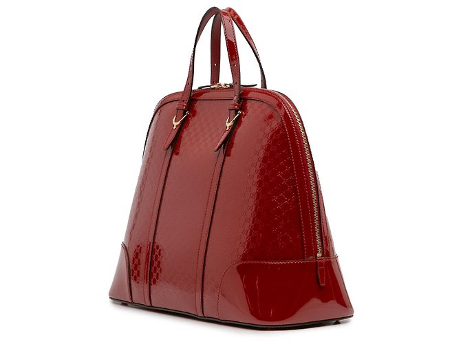 Gucci Rote große Microguccissima Lacktasche mit Kuppelgriff - Ansicht 2