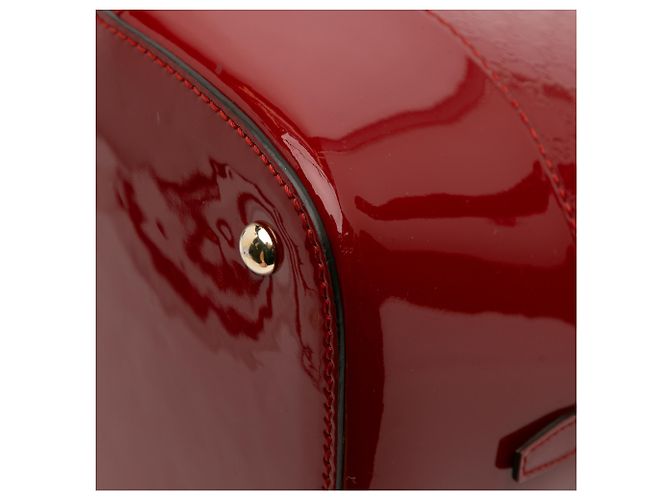 Gucci Rote große Microguccissima Lacktasche mit Kuppelgriff - Ansicht 7