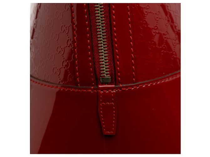 Gucci Rote große Microguccissima Lacktasche mit Kuppelgriff - Ansicht 8