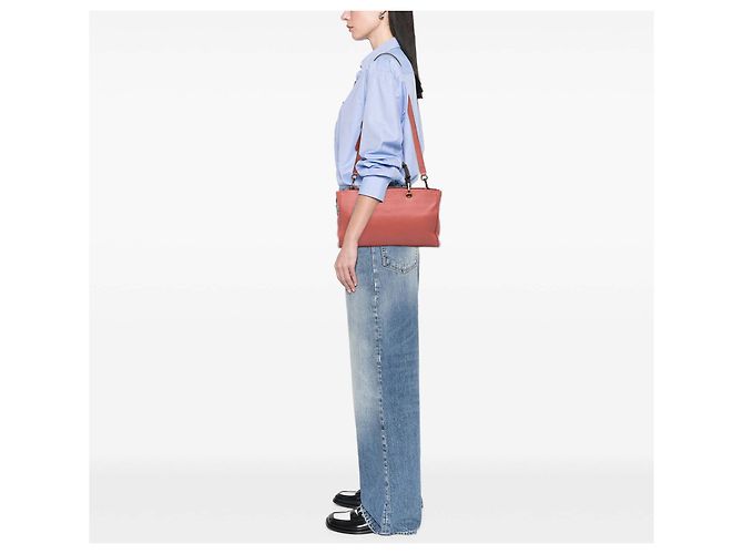 Bamboo Borsa shopper media in pelle di vitello rosa con bambù Gucci - vista 12