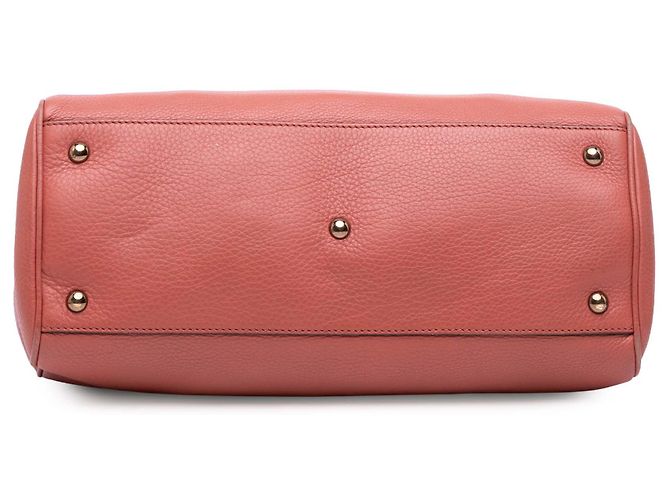 Bamboo Borsa shopper media in pelle di vitello rosa con bambù Gucci - vista 3