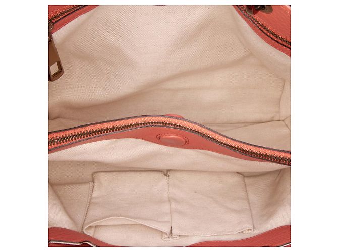 Bamboo Borsa shopper media in pelle di vitello rosa con bambù Gucci - vista 4